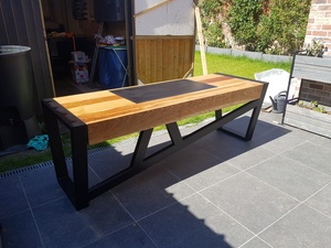 Bureau chêne et métal