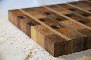 Billot en bois de bout composé de 7 essences nobles