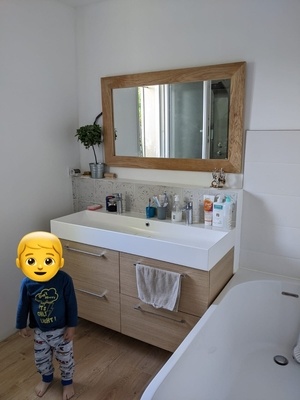 Miroir de salle de bain en chene