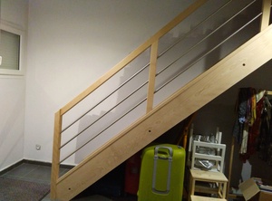 Escalier droit avec contremarche