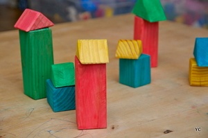 Jeu de construction en bois