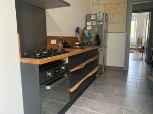 Plan de travail et îlot central