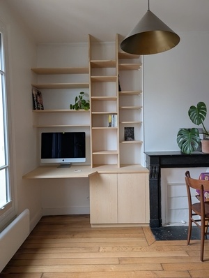 Bureau/Bibliothèque en CP Bouleau et Erable