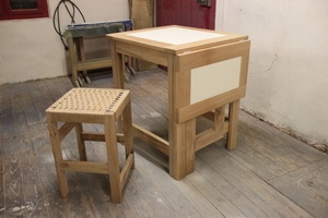 Table haute à rallonge