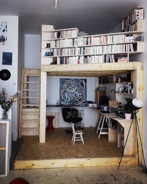 Mezzanine bibliothèque atelier