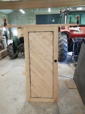 Porte coulissante en bouleau