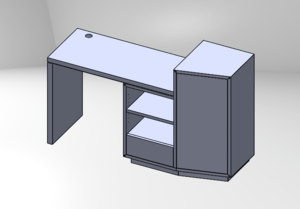 Petit bureau MDF et massif