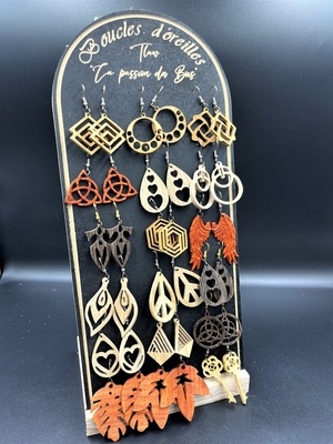 Boucles d'oreilles (avec les chutes de bois)