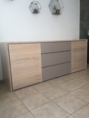 Buffet contemporain chêne stratifié