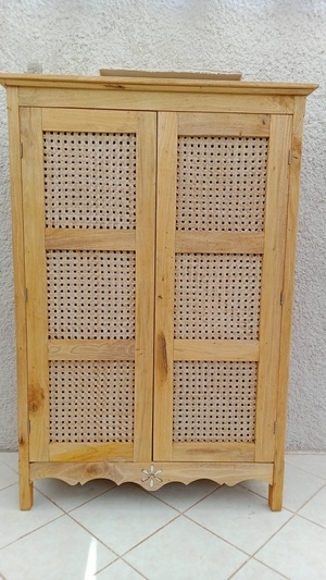 Armoire en Badamier + cannage pandanus