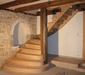 Escalier un quart tournant en chêne