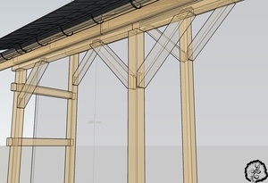 Abri bûches toit ardoise