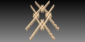 Plan kumiko modèle hishi izutsu-tsunagi