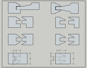 Profils et Contre-profils ebenisterie 2D