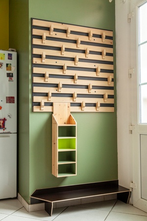 Porte-manteaux et rangement chaussure en "french cleat"
