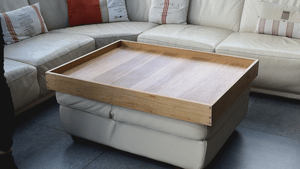 Un grand plateau en chêne comme table basse!