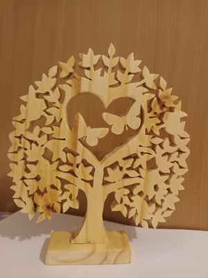 Abre  déco coeur en bois sapin