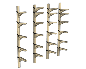 Rack à bois ajustable - plan skp