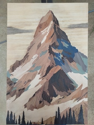 Marqueterie - Ma montagnette - 60cm x 39cm