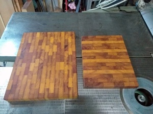 Des planches à découper en bois de bout