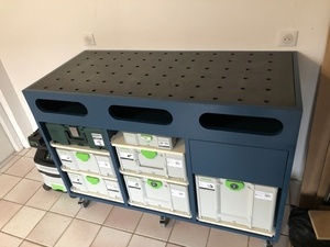 Établi type MFT avec plateau remplaçable