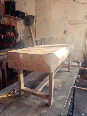 Banc en Douglas et châtaignier