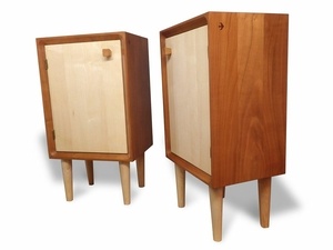 Chevets vintage en frêne et merisier