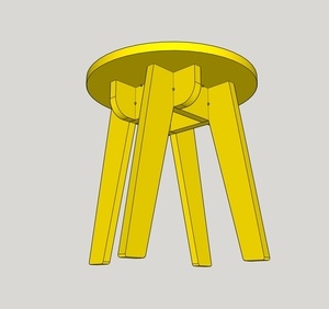 Petit tabouret en contreplaqué