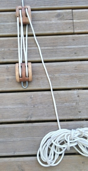 Poulies de vieux grément.