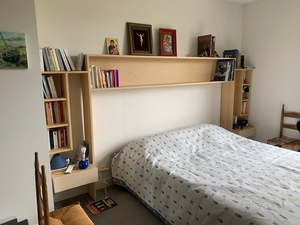 Tête de lit en latté plaqué hêtre