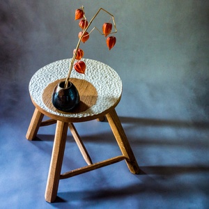 Carved oak stool (2023)