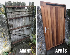 Porte de jardin en framiré