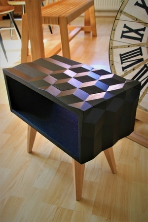 Chevet marqueterie 3d