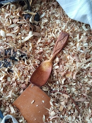 Cuillère en pommier de 30 ans