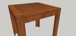 Table basse en chêne lamellé colé huilé