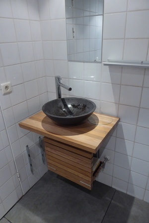 Meuble évier coin douche