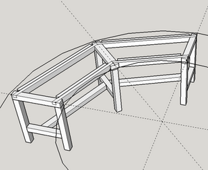 Structure quart de banc circulaire
