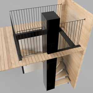 Escalier 2 quarts tournants