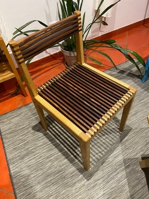 Chaise en chêne et noyer