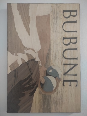 Marqueterie - Fan de pétanque - 41cm x27cm