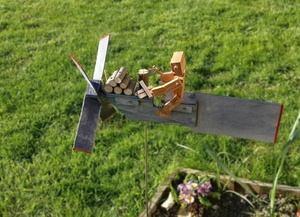 Whirligig - Moulin à vent fendeur de bûches - chutes et récup'