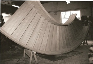 Escalier quart de cercle en lamellé-collé