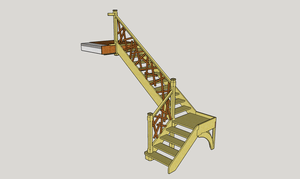 Plan d étude escalier droit a 2 volées