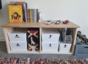 Meuble rangement et assise chambre enfants