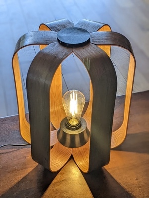 Lampe lamellée collée + impressions 3D