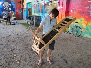 Banc zig zag pliable