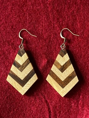 Boucles d'oreilles en Noyer et en Erable