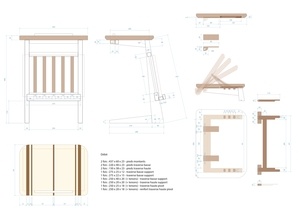 Plan petite desserte de lit