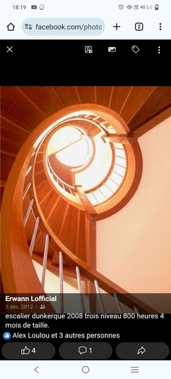 3 Escaliers courbes sur 3 étages en lamellé collé