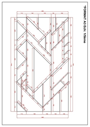 Plan table basse joints type pont de bateau